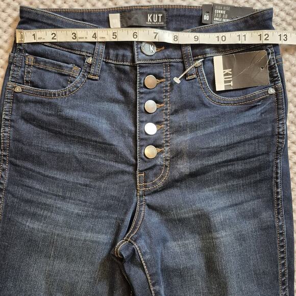 KUT from the Cloth Connie Fab Ab Ankle Skinny Jean Women 00 High Rise Frayed - Picture 6 of 10